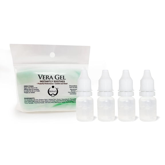BioTouch VERAGEL INSTANT SOOTHING ELIXER LARGE Bottle (4 pack) Instantly Soothes & Locks in Color for Microblading Permanent Makeup Cosmetic Tattoo Anesthetics After Care (1/4 oz)
