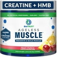 thumbnail image 1 of BioTrust Ageless Muscle Builder - Micronized Creatine Monohydrate Powder with HMB, Vitamin D3 & Betaine - Build & Preserve Naturally Declining Muscle Mass & Strength - Fruit Punch, 30 Servings, 1 of 7