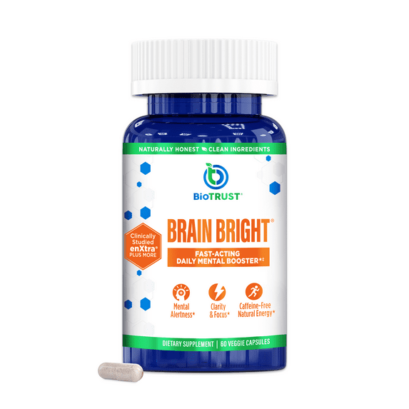 BioTrust Brain Bright for Cognitive Function Benefits and Focus, Supports Productivity, Creativity and Clarity, No Caffeine, Stimulant-Free (30 Servings)