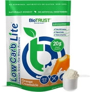 BioTrust Low Carb Lite, 20 Grams of Grass-Fed Whey Protein Isolate, 100 Calories, ProHydrolase Digestive Enzymes, Non-GMO, Free from Soy and Gluten, rBGH-Free 14 Servings Orange Cream