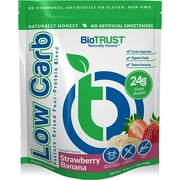 BioTrust Low Carb Natural and Delicious Protein Powder Whey and Casein Blend from Grass-Fed Hormone Free Cows, Non GMO, Soy Free, Gluten Free, Hormone and Antibiotic Free (Strawberry Banana)