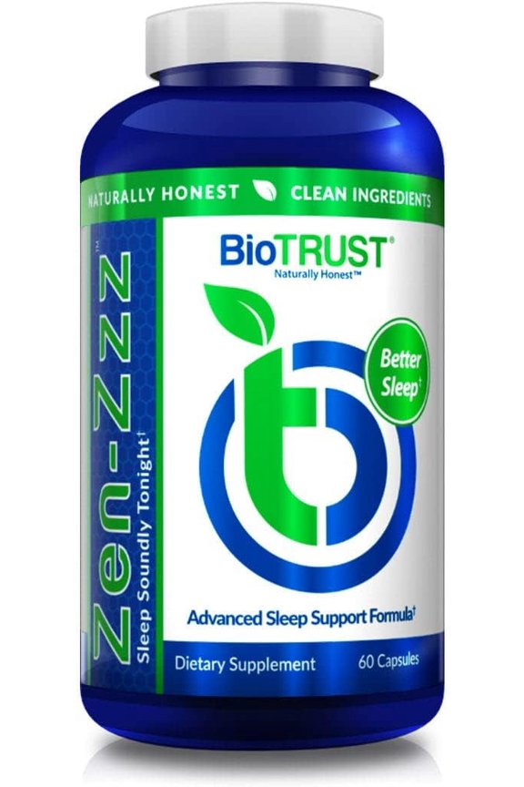Zen-Zzz, Non-Habit-Forming Sleep Support Supplement Melatonin, L-Theanine, Glycine, Magnesium, Lemon Balm, Passion Flower, Chamomile 60 Capsules