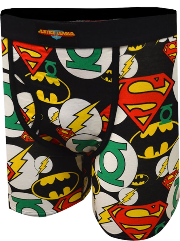 Merchandising Mens DC Comics Justice League Character Symbols Boxer Brief (Large)