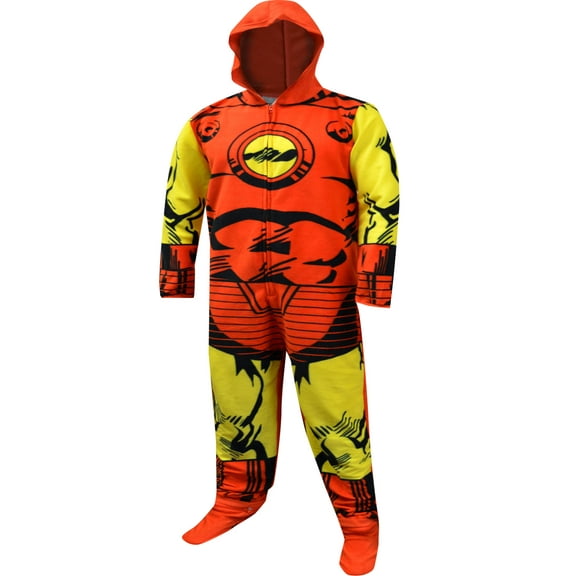 BioWorld Merchandising Mens Hooded Marvel Comics I am Iron Man One Piece Pajama (Medium)