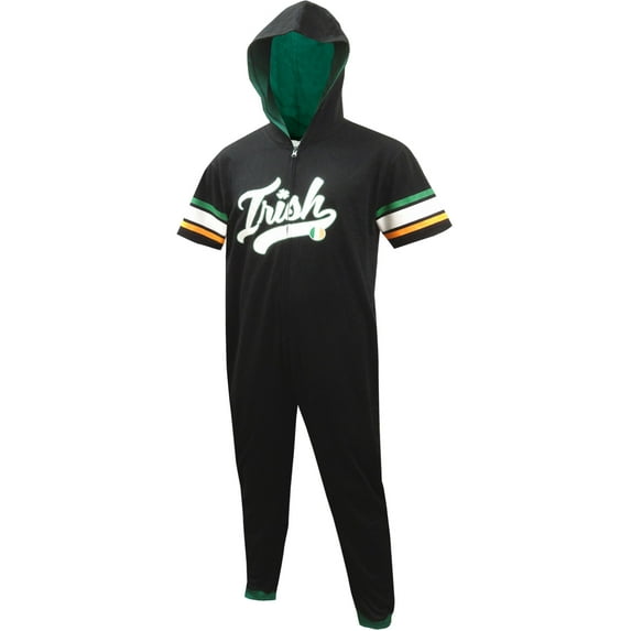 BioWorld Merchandising Mens Irish Pride St Patty's Day Hooded One Piece Pajama (Small)
