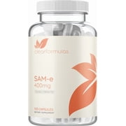 Clear Formulas Bioactive SAM-e Supplement Capsules 400 mg, Liver, Joint & Mood Support, 120 Count