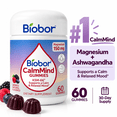 thumbnail image 1 of Biobor CalmMind Triple Magnesium Gummies with Ashwagandha, Magnesium Glycinate, Citrate & Malate for Calm, Muscle/Nerve Relaxation/Cortisol Balance, Mixed Berry, 60 Ct, 1 of 11