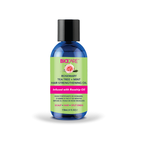 Biocare Rosemary Tea Tree + Mint Hair Strengthening Oil, Super Growth. Super Strength. Super Moisture!, 4 oz