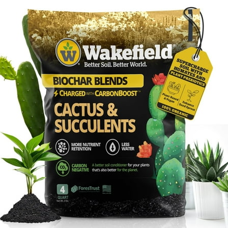 Biochar Blend with CarbonBoost™ for Cactus & Succulents - 4 quarts