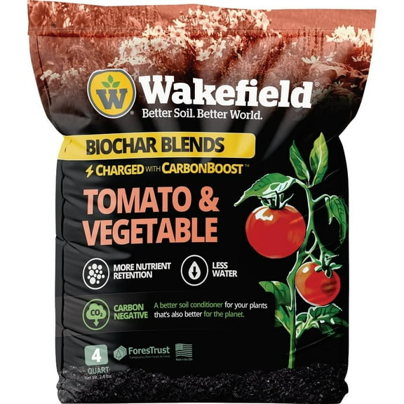 Biochar Blend with CarbonBoost™ for Tomatoes & Vegetables - 4 quarts