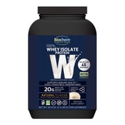 Biochem 100% Whey Isolate Protein, Natural, 3 lb, 45 Servings | 20g protein with 18 naturally occurring amino acids, including all 9 essential amino acids
