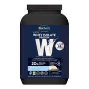 Biochem 100% Whey Isolate Protein, Vanilla, 3lb, 45 Servings | 20g protein with 18 naturally occurring amino acids, including all 9 essential amino acids