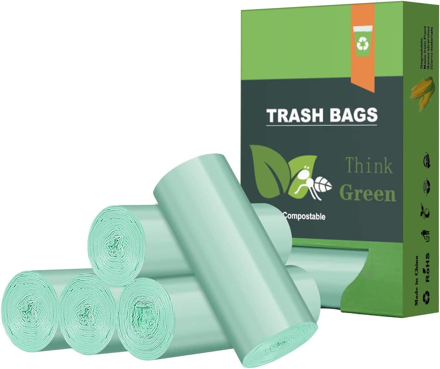 Biodegradable 8 Gallon Trash Bags, AYOTEE Garbage Bags 8 gallon, Compostable Medium Trash Bags