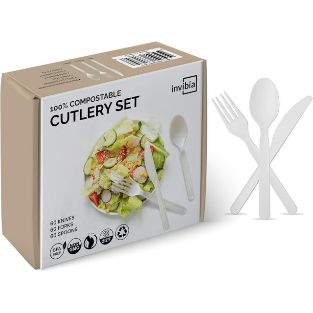 Biodegradable Bamboo Cutlery Set Compostable Utensils for Eco