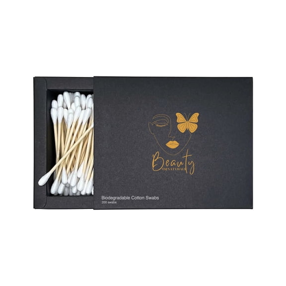 Tsj Naturals - Eco-Friendly Biodegradable Cotton Swabs - Sustainable and Gentle on Skin