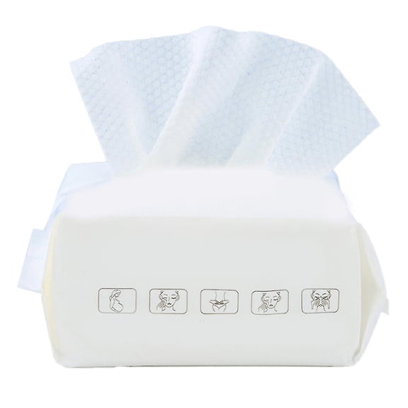 Biodegradable Disposable Face Towels, Ultra Soft Rayon Fabric Facial Towels for Sensitive Skin, Concave-Convex Pearl Pattern Design for Deep Cleansing and Traveling Outdoor