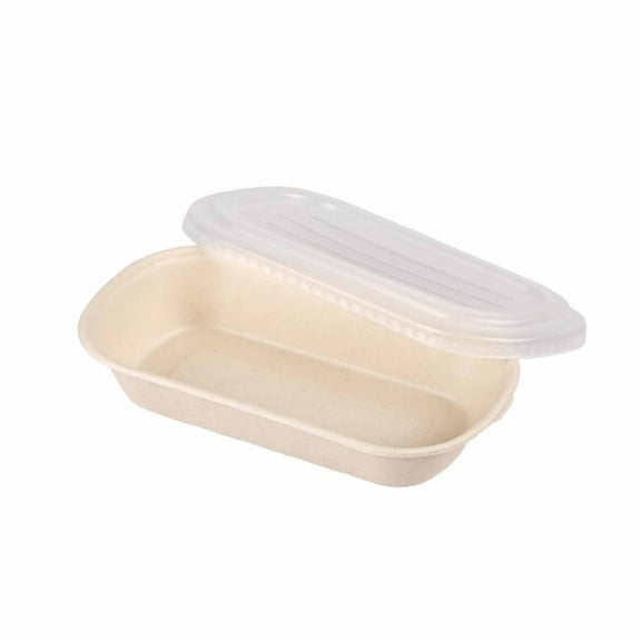 Biodegradable Disposable Lunch Boxes - 28.5oz Microwaveable Eco-Friendly Food Containers, 10Pcs for Picnics Meals Khaki