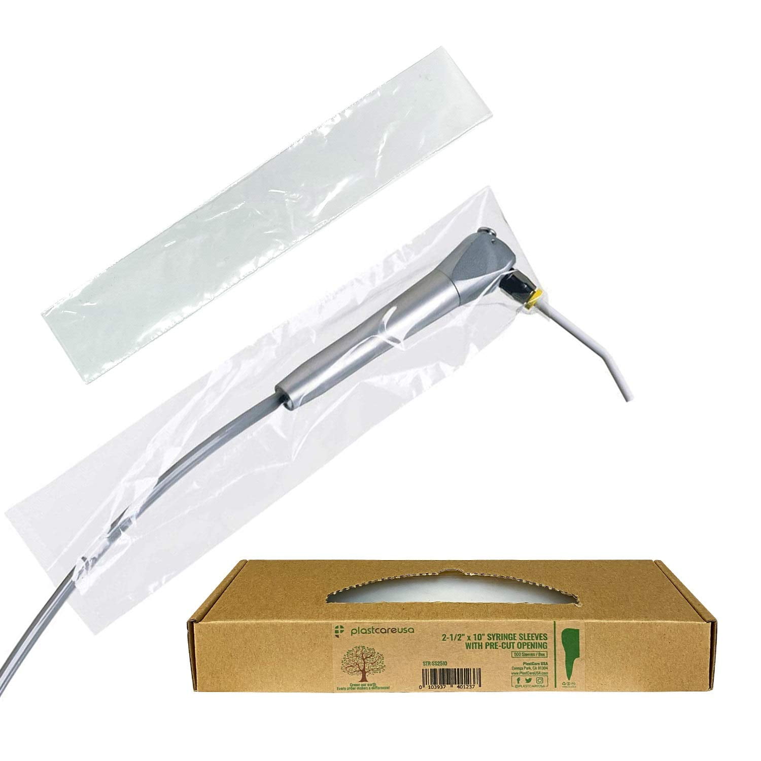 Biodegradable Disposable Plastic Dental Curing Syringe Cover Barrier Sleeves  with Pre Cut Opening (2 1/2" x 10") (Box of 500) - Walmart.com
