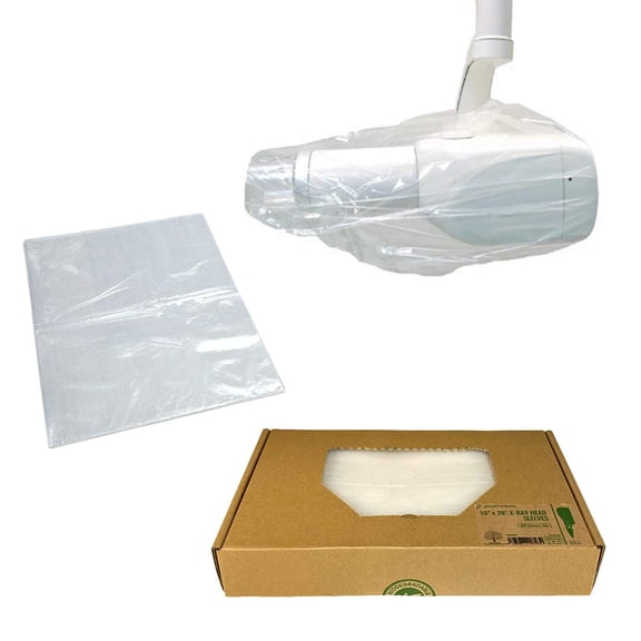 Biodegradable Disposable Plastic Digital X-Ray Head Barrier Sleeves (Box of 250) (15" x 26")