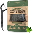 thumbnail image 1 of Biodegradable Floss Picks | 50 Count (1 Pack) | Mint Flavor, Candelilla Wax | Sustainable & Reusable | Vegan & Cruelty-Free | Bamboo Floss Picks, Bamboo Toothpicks, 1 of 9