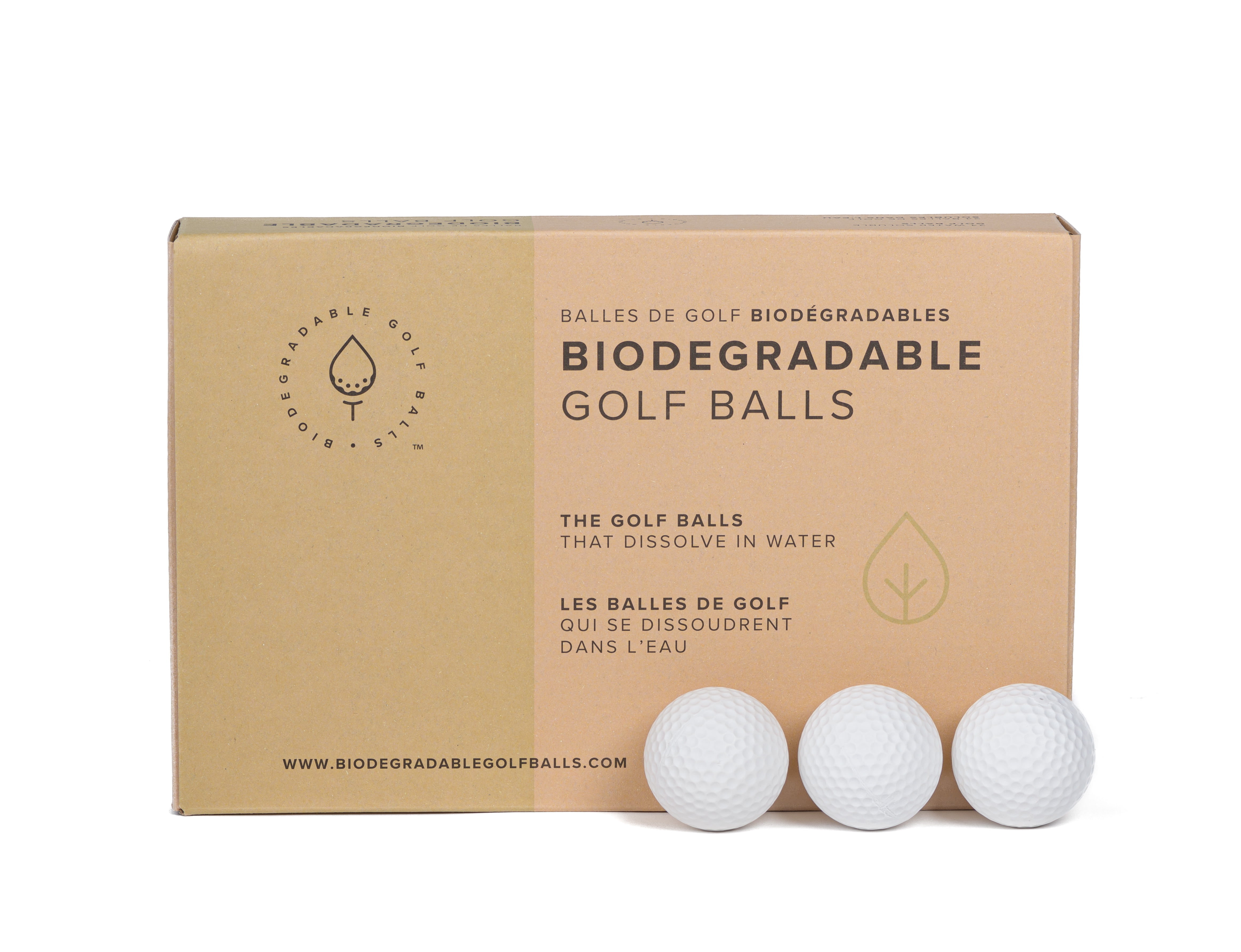 Biodegradable Golf Balls Nontoxic PVA White, 24 Pack