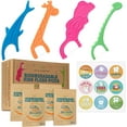 thumbnail image 1 of Biodegradable Kids Flossers -200 Pack Natural Floss Picks Fluoride Free Pick Organic Animal Dental Sticks - 4 Fun Designs, 1 of 4