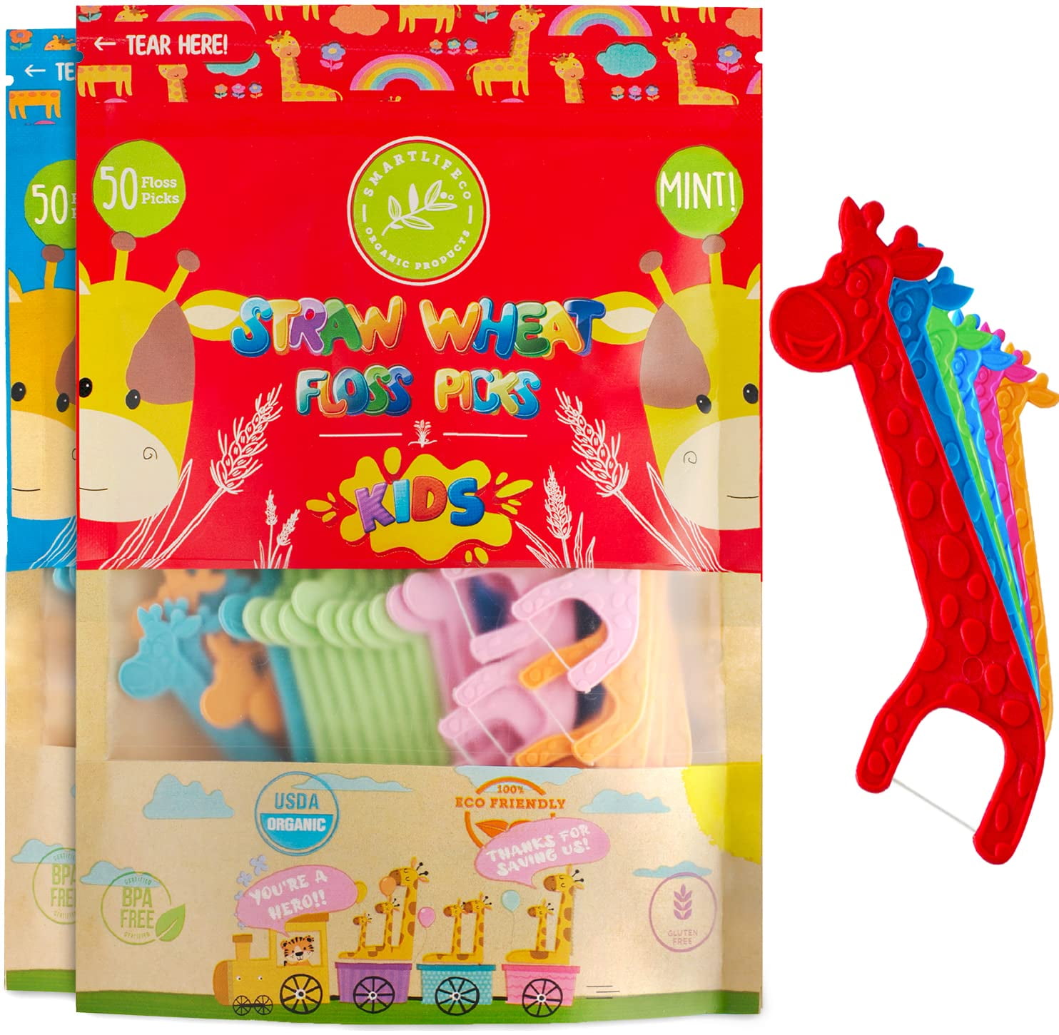 Biodegradable Kids Flossers Fluoride & Plastic Free Eco Friendly