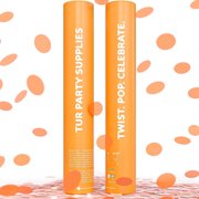 TUR Orange Confetti Cannons Biodegradable 2 Pack, Confetti Poppers for Celebrations 12-Inch