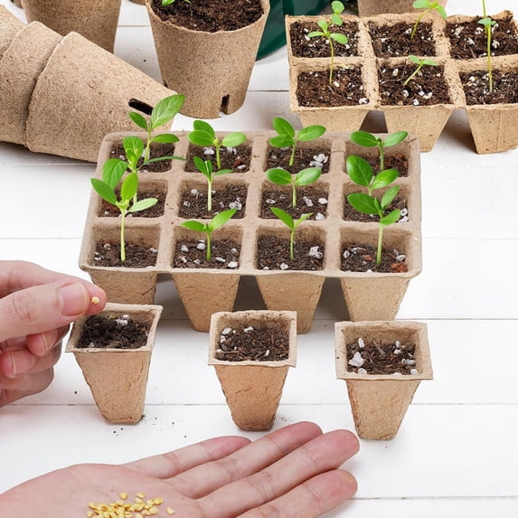Biodegradable Seed Starter Trays,Plant Germination Kit,Eco-Friendly Paper Pulp Planting Cells,Reusable Seedling Starter Pots for Indoor Outdoor Garden,Herb Vegetable Flower Succulent Plant Growing