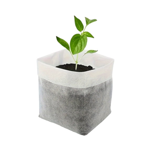 Biodegradable Seed Starting Pots – Breathable Nonwoven Fabric Planting Bags for Root Development, Indoor Gardening & Transplanting, 3.5x3.5 Inch (Pack of 50)