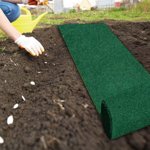 Biodegradable Seedling Mat Roll Non-Woven Germination Mat Garden Grass Mat Erosion Control Blanket For Growth Germination 393.70 x 7.87 Inches