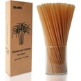 thumbnail image 1 of Biodegradable Sugarcane Straws - 10.2 Inch Long Compostable Drinking Straws - Bulk Plasticless Alternative for Hot/Cold Drinks, 1 of 4