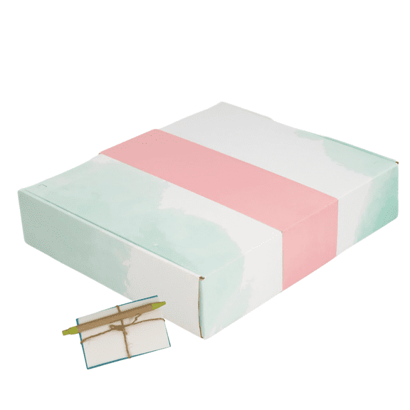 Biodegradable Urn for Human Ashes. Eco-Friendly Cremation Urn for Water or Earth Burial. Natural Materials. Adult Size: 3" H x 12" W x 14" L. (Aqua Soft Pink)