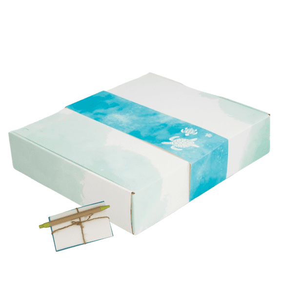 Biodegradable Urn for Human Ashes. Eco-Friendly Cremation Urn for Water or Earth Burial. Natural Materials. Adult Size: 3" H x 12" W x 14" L. (Aqua Turtle)