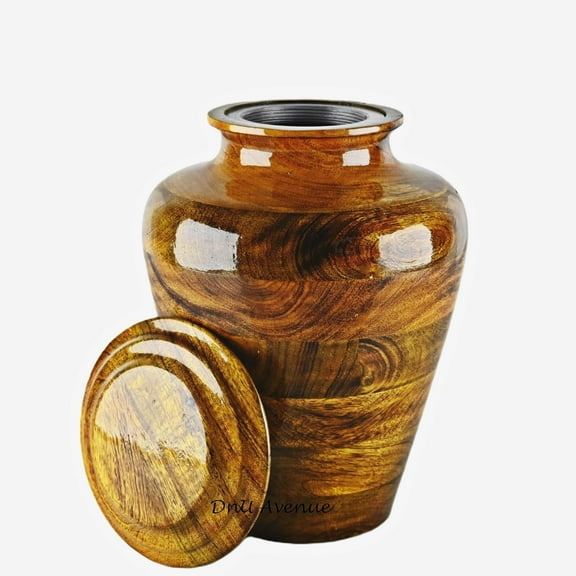 Biodegradable Wooden Urns for Human Ashes Adult Male - Female - Cremation Urns for Men - Women - Decorative Urns for Ashes - Large Funeral Urns for Adults up to 250 Cu/in (X-Large: 8x8x11 Inches)