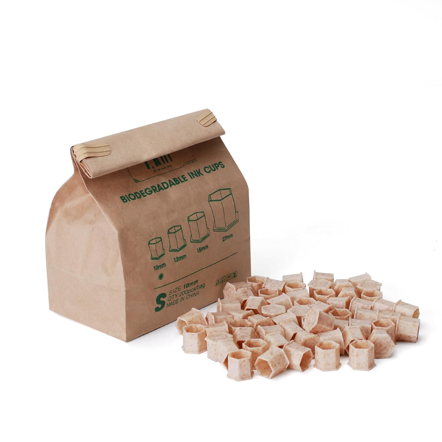 Biodegradable tattoo ink cups small size 10-200 pack eco-friendly ...