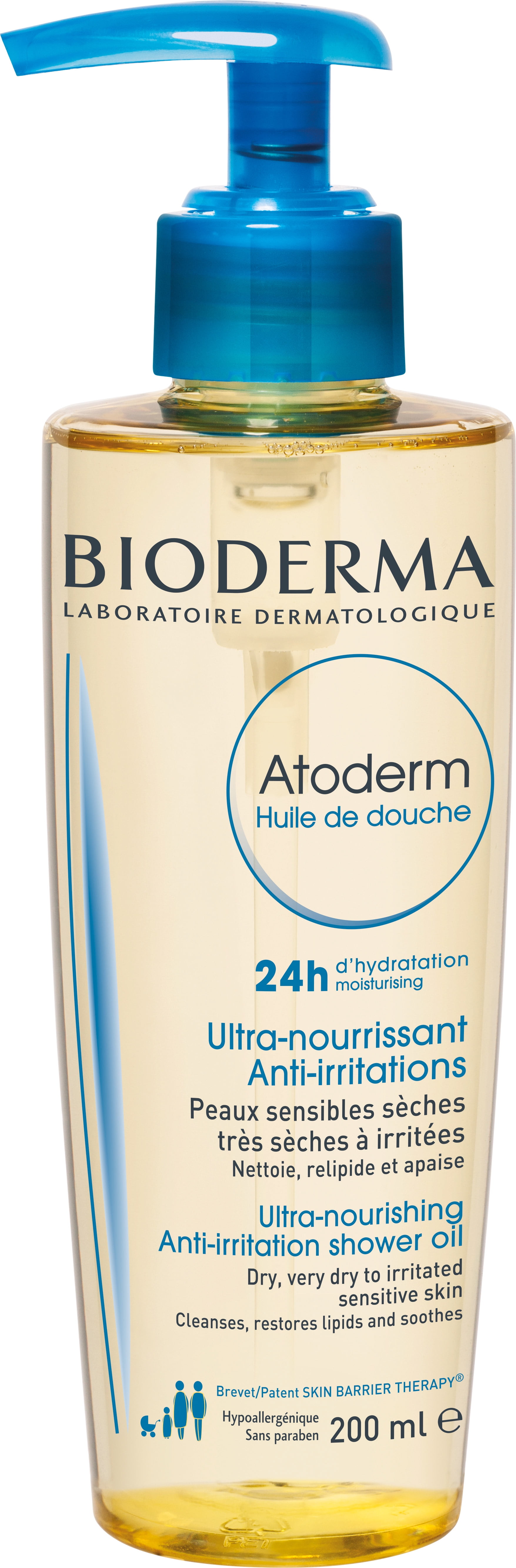 Bioderma - Atoderm, Hydrating Shower Body Oil for Dry Sensitive or Irritated Skin - 6.7 fl. oz.