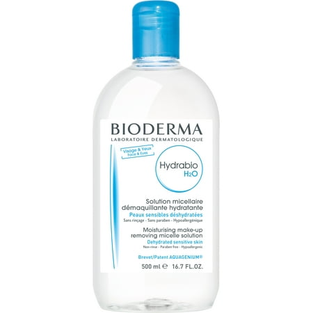Bioderma - Hydrabio H2O Hydrating Micellar Cleansing Water and Makeup Removing Solution for Dehydrated Sensitive Skin - Face and Eyes - 16.7 fl.oz.