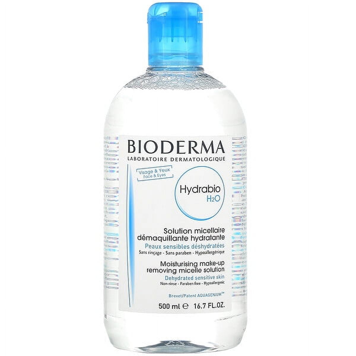 Bioderma, Hydrabio H2O, Moisturizing MakeUp Removing Micelle Solution, 16.7 fl oz Pack of 3