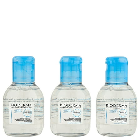 Bioderma Hydrabio H2O Moisturizing Micellar Water Makeup Remover Dehydrated & Sensitive Skin 3.33 oz Set of 3