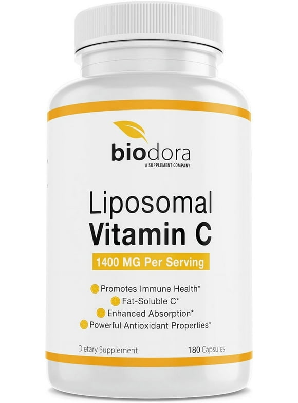 Biodora Liposomal Vitamin C 1400mg ,Healthy Immune, Antioxidant Properties,180 Capsules