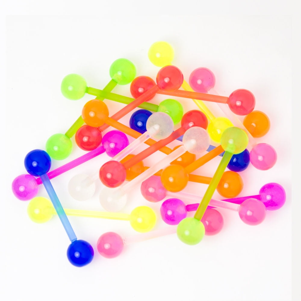Bioflex Tongue Piercing Bars Twenty Mixed - Walmart.com