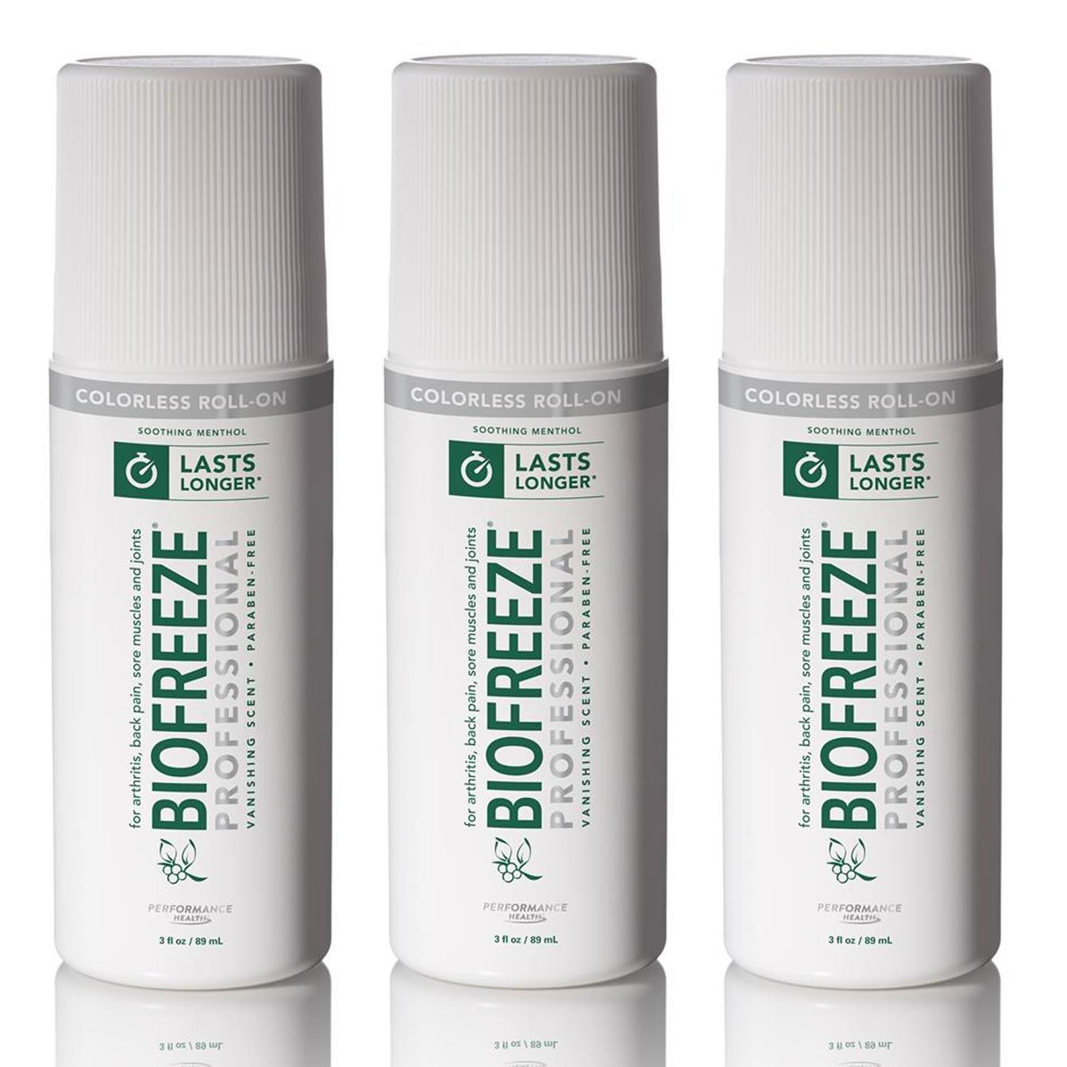 Biofreeze Biofreeze Professional Colorless 3oz Roll-On 3PK Pain Relief Arthritis Fast-Acting - image 1 of 2
