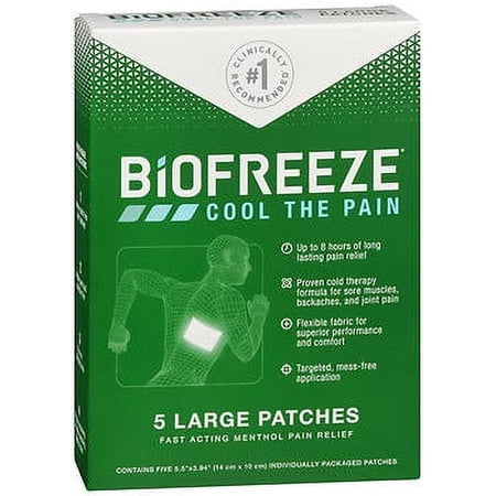 Biofreeze Menthol Pain Relief Patches Large - 5 ct