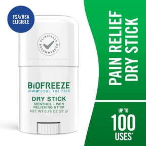 Biofreeze Dry Stick Pain Reliever, Arthritis Pain Relief & Back Muscle Joint, Up To 100 Uses, 0.76 oz