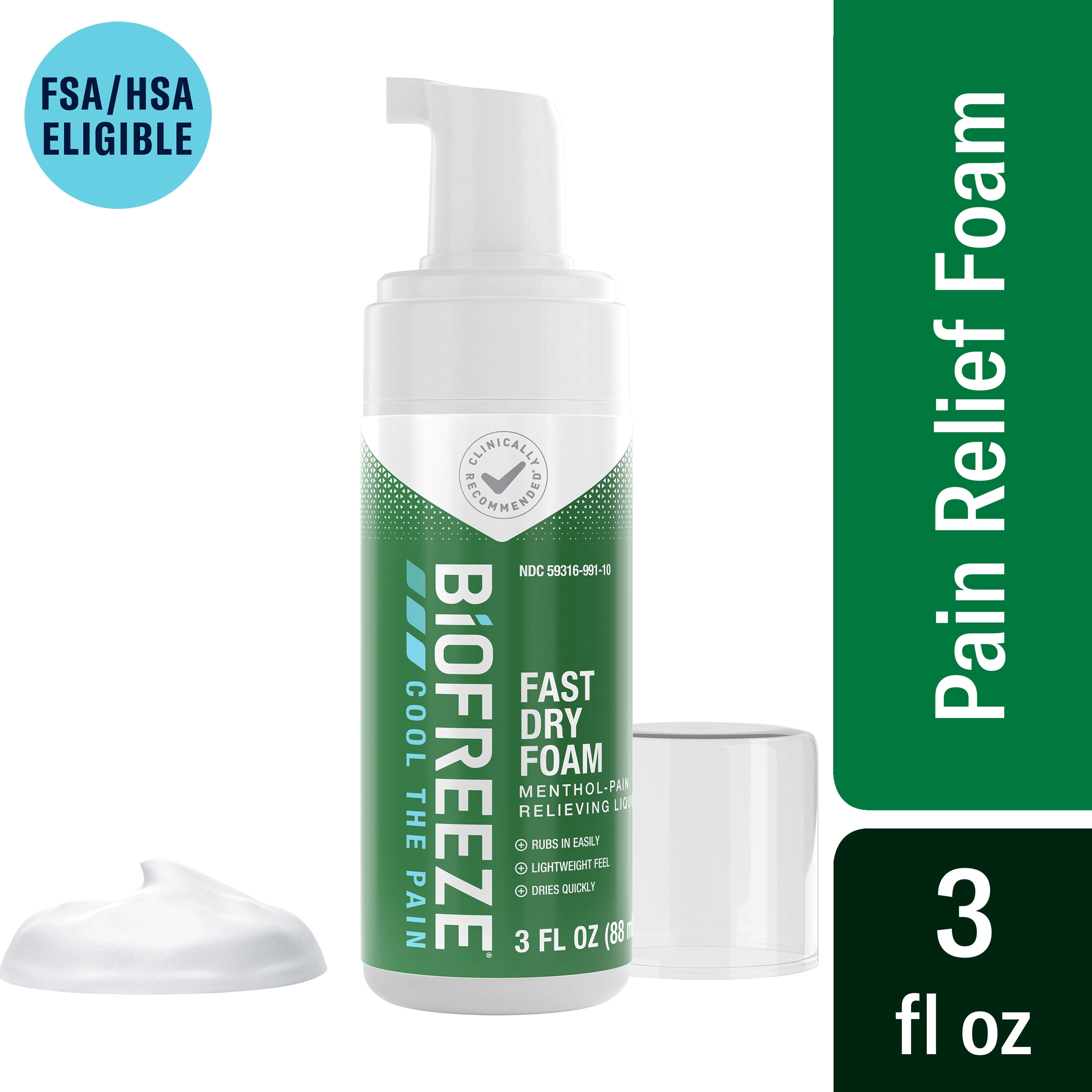 Biofreeze Menthol Pain Relief Fast Dry Foam, 3 fl oz - Mariano's