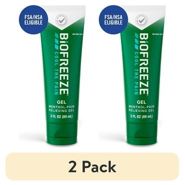 (2 pack) Biofreeze Pain Relief Gel, Back Knee Muscle Joint and Arthritis Pain Relievers, Menthol, 3 oz