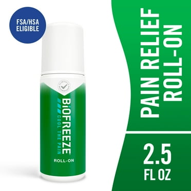 Biofreeze Roll-On Pain-Relieving Gel 2.5 FL OZ Green, Topical Pain Reliever For Aches And Pains Of Muscles And Joints From Simple Backache, Arthritis, Strains, Bruises, & Sprains (Package May Vary)