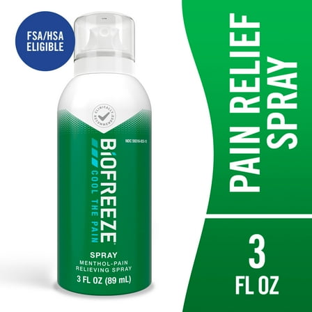 Biofreeze Pain Relief Spray, Back Knee Muscle Joint and Arthritis Pain Relievers, Menthol, 3 oz