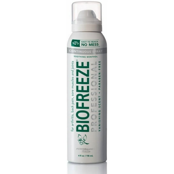 Biofreeze Pain Relieving Spray 4 oz. 360 Spray, Colorless Formula, 10.5% Menthol 1 Each - (Pack of 2)